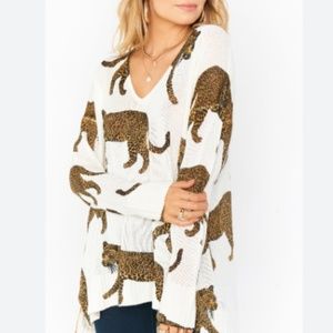 Show Me Your Mumu Hug Me Sweater - Tossed Leopard Knit
